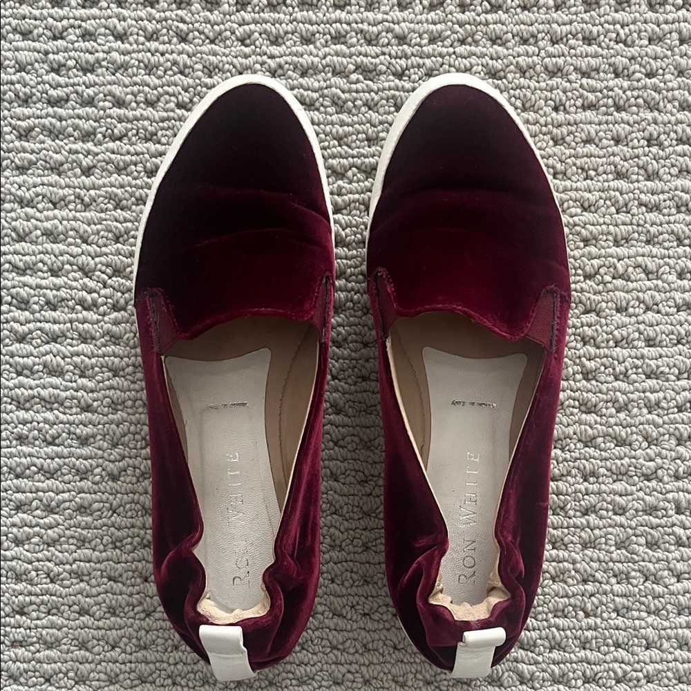 Ron White Nell Burgundy Velvet Women's Slip on Shoe